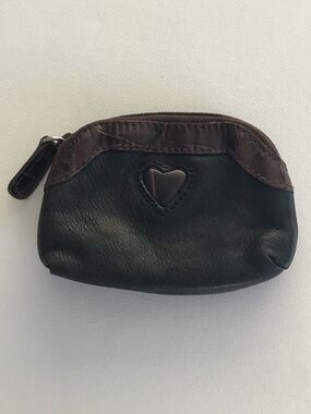 Brighton Leather & Black Coin Purse With Signature Heart.